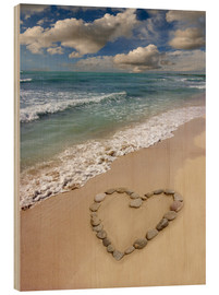 Obraz na drewnie  Heart-shape on a beach - Tony Craddock