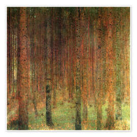Plakat  Las jodłowy - Gustav Klimt