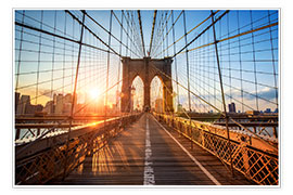 Plakat  Brooklyn Bridge at sunrise, New York - Jan Christopher Becke