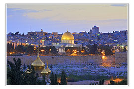 Plakat  Jerusalem with Dome of the Rock - Neil Farrin
