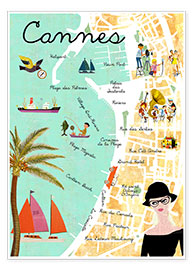 Plakat  Cannes vintage Collage - GreenNest