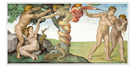 Plakat  Sistine Chapel: The Fall and the Expulsion from Paradise - Michelangelo