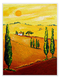 Plakat  Tuscany landscape 3 - Christine Huwer