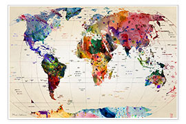 Plakat  Mapa świata - Mark Ashkenazi