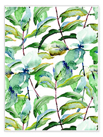 Plakat Leaves in watercolor