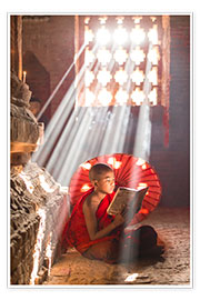 Plakat  Young monk in Bagan, Myanmar