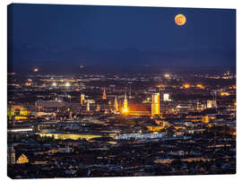 Obraz na płótnie  Munich Skyline with yellow full moon