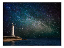 Plakat  Lighthouse in starlight