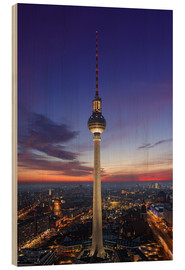 Obraz na drewnie  Berlin TV tower at night