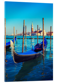 Obraz na szkle akrylowym  Gondolas in lagoon of Venice on sunrise