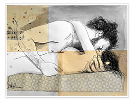 Plakat  lovers on a patterned mattress - Loui Jover