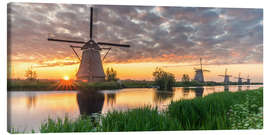 Obraz na płótnie  Kinderdjik Sunrise Windmills Holland - Dennis Stracke