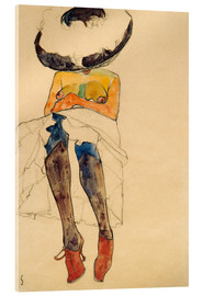 Obraz na szkle akrylowym  Nude with hat - Egon Schiele