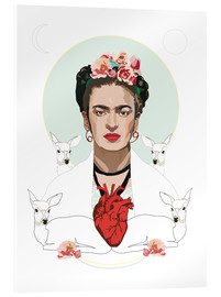 Obraz na szkle akrylowym  Frida Kahlo's heart in white - Anna McKay