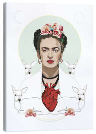 Obraz na płótnie  Frida Kahlo's heart in white - Anna McKay