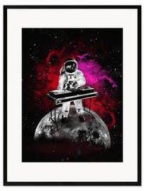 Plakat artystyczny premium w ramie  Space Astronaut DJ - 2ToastDesign