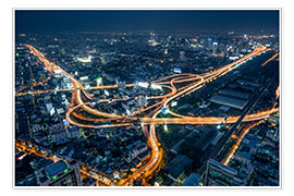 Plakat  Aerial view of Bangkok at night - Jan Christopher Becke