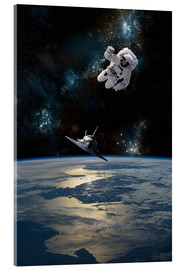 Obraz na szkle akrylowym  At astronaut drifting in space - Marc Ward