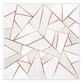 Plakat  White Stone and copper Lines - Elisabeth Fredriksson
