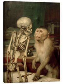 Obraz na płótnie  Monkey front skeleton - Gabriel von Max