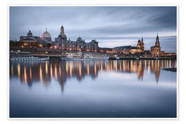 Plakat  Dresden old town at the blue hour - Philipp Dase