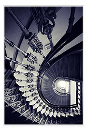 Plakat  Beautiful ornamented spiral staircase - Jaroslaw Blaminsky
