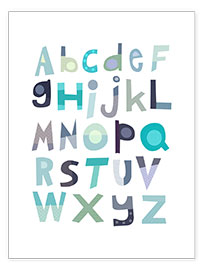 Plakat Niebieski alfabet