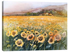Obraz na płótnie  Sunflower field in the Luberon, Provence - Eckard Funck