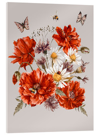 Obraz na szkle akrylowym  Poppies, Daisies and Cornflowers