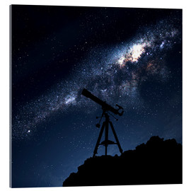 Obraz na szkle akrylowym  Silhouette of a Telescope