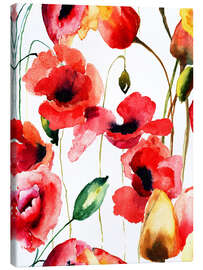 Obraz na płótnie  Poppy and Tulips flowers