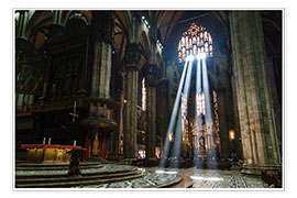 Plakat Beams of Light inside Milan Cathedral