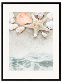 Plakat artystyczny premium w ramie  Sea Beach with starfish