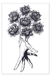 Plakat  Hand with lotus flowers - Valeriya Korenkova