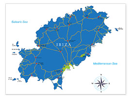 Plakat  Ibiza Map