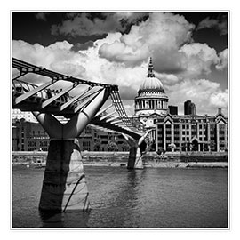 Plakat Millennium Bridge and St Paul's Cathedral, London