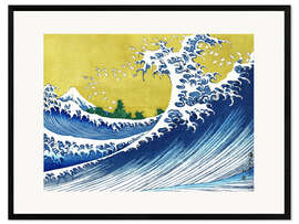 Plakat artystyczny premium w ramie  Wielka fala w Kanagawie - Katsushika Hokusai