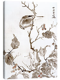 Obraz na płótnie  Bird and Frog - Kawanabe Kyosai