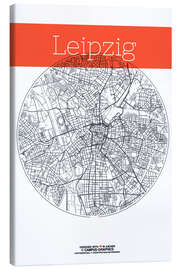 Obraz na płótnie  Leipzig map circle - campus graphics