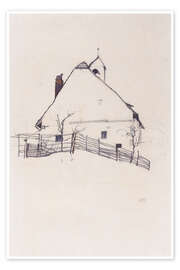 Plakat  Domek ogrodzony płotem - Egon Schiele