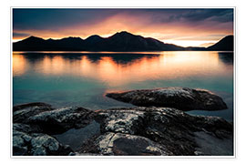 Plakat Sunset at lake Walchensee