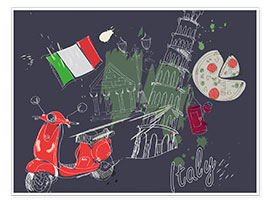 Plakat  Let's go to Italy!