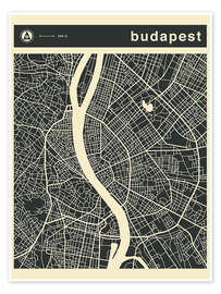 Plakat  Budapest City Map - Jazzberry Blue