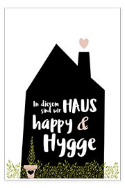 Plakat Happy + Hygge (German)