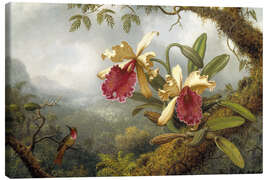 Obraz na płótnie  Orchids and hummingbird - Martin Johnson Heade