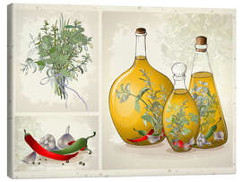 Obraz na płótnie  Kitchen herbs collage