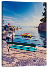 Obraz na płótnie  Bench on the coast of Garda in Peschiera
