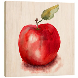 Obraz na drewnie  Słodkie jabłko - akwarela