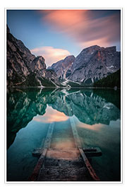 Plakat  Lago di Braies just before sunset - MUXPIX
