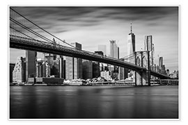 Plakat New York City - Brooklyn Bridge and Skyline